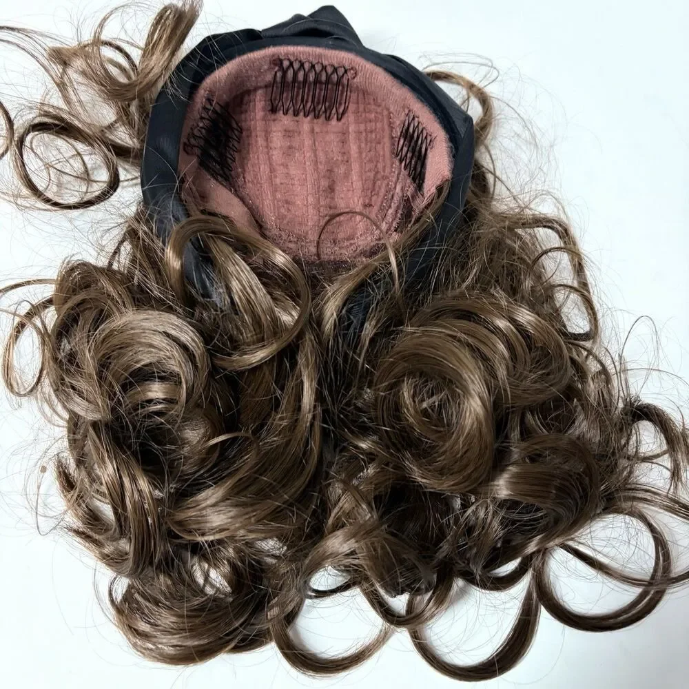 Toni Brattin Headband Fall Wavy Hairpiece Heat Friendly Light Brown Wig NWT